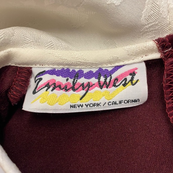 Vintage Emily West~Red Velvet & Lace~Dress~Size 6 - Picture 6 of 7